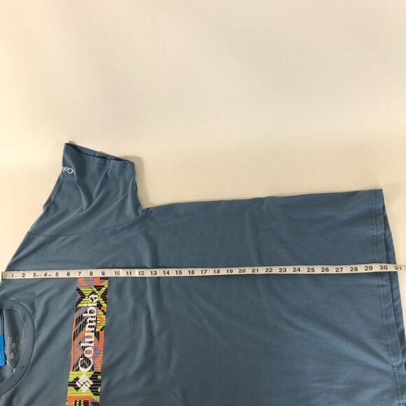 NEW Columbia Logo Graphic Tee Men's Large Steel Blue 100% Cotton Outdoor Casual - Picture 7 of 9